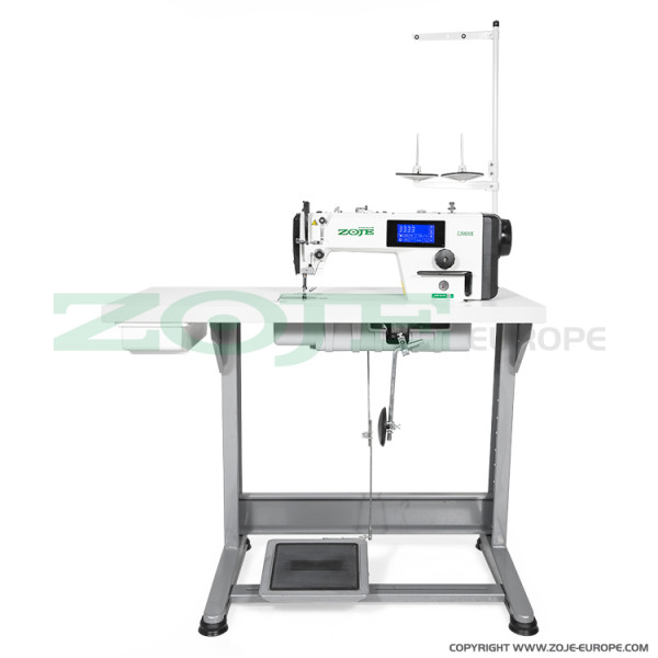 ZOJE ZJ9000E-D4S-TP Одноголовая промышленная швейная машина челночного стежка с автоматикой, закрытой система смазки