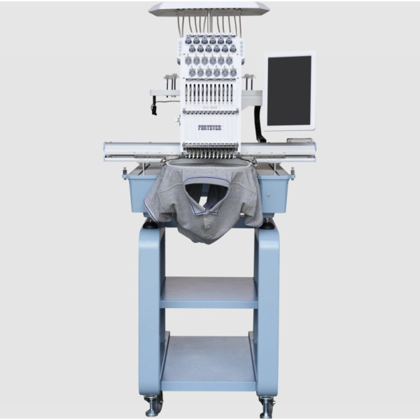 FORTEVER FT-1501R (раб. поле: 600х400 мм) промышленная одноголовая вышивальная машина с 12" дисплеем и возможностью вышивки на главных изделиях