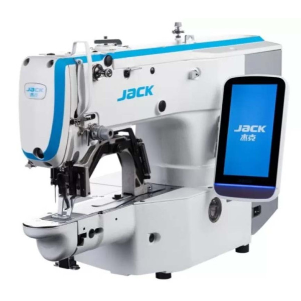 Jack JK-T1906GH-DII Високошвидкісна електронна закріплювальна машина з площею шиття 60×50 мм для середніх та важких матеріалів