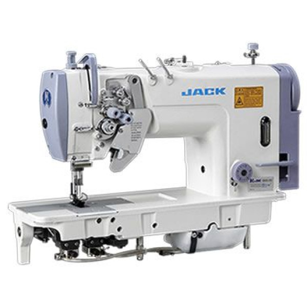 Jack JK-58750-005 Двухигольная промышленная швейная машина с отключением игл и увеличенными челноками