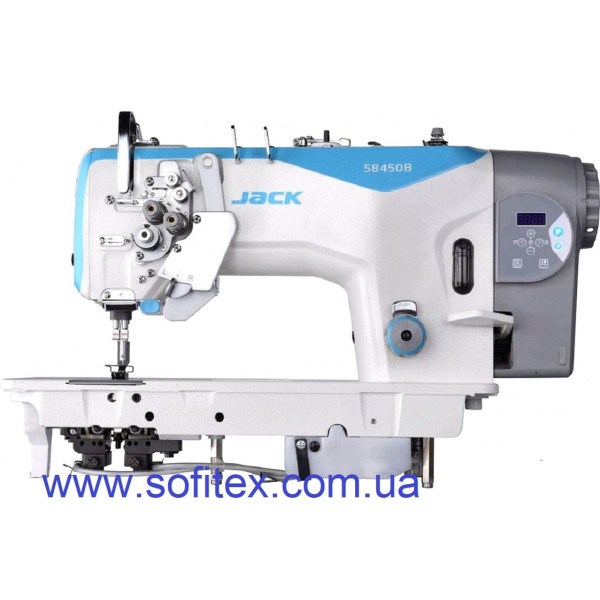 Jack JK-58450B-005  Двухигольная промышленная швейная машина c отключением игол и стандартными челноками