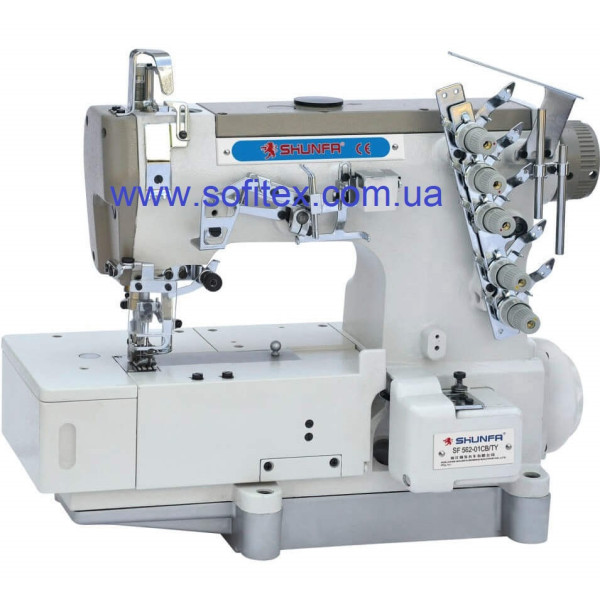 Shunfa SF 562-01/TY Трехигольная плоскошовная пятиниточная машина с плоской платформой и прямым приводом