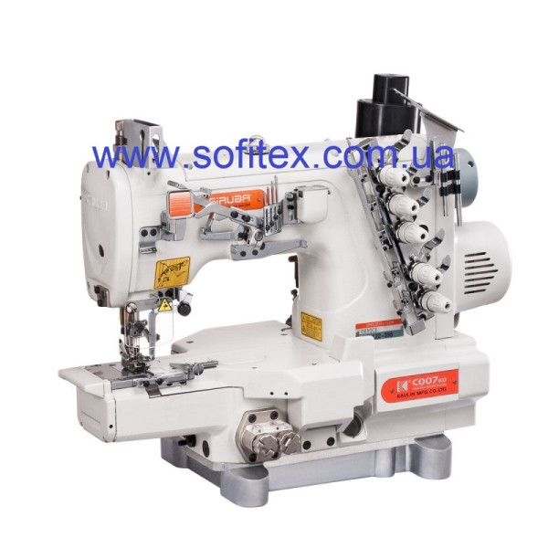 Siruba C007KD-W122-364/CH/DCKU1-0 Плоскошовна швейна машина (розпошивалка) з циліндричною платформою та прямим приводом