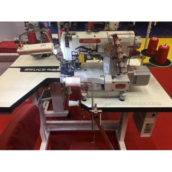 Bruce BRC-664BDII-01GBx356UT-PL Промислова розпошивальна швейна машина з циліндричною платформою, протяжним пулером та автоматикою