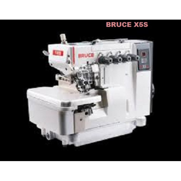 Bruce BRC-X5S-4-MO3/333 Чотиринитковий промисловий оверлок з вбудованим сервомотором та швидким регулюванням зубчастої рейки по висоті