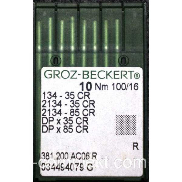Голка Groz-Beckert 134-35CR, 2134-35CR №100 для колонкових машин 10 шт/уп