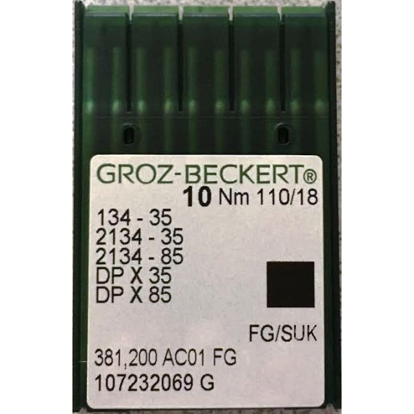 Голка Groz-Beckert 134-35, 2134-35, DPx35 FG №100 для колонкових машин 10 шт/уп