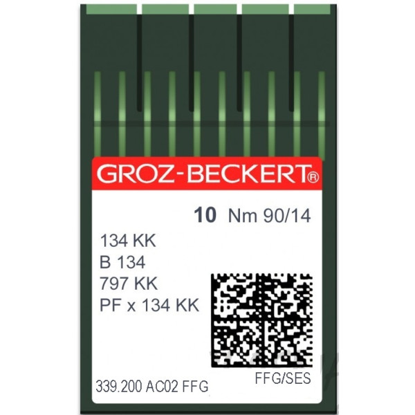 Игла Groz-Beckert 134 KK, B134, 797KK FFG трикотажная с толстой короткой колбой 10 шт/уп