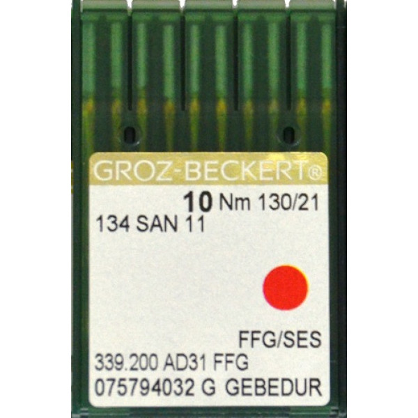 Голка Groz-Beckert 134 SAN 11 FFG GEBEDUR з товстою колбою та позолотою для трикотажу 10 шт/уп