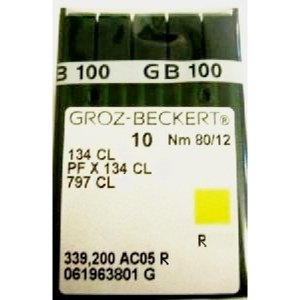 Игла Groz-Beckert 134CL, 797CL, PFx134CL толстая колба с желобком для нити 10 шт/уп