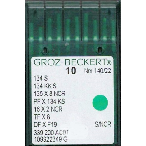 Голка Groz-Beckert 134S, 135x8NCR, PFx134KS з товстою колбою для м'якої шкіри 10 шт/уп