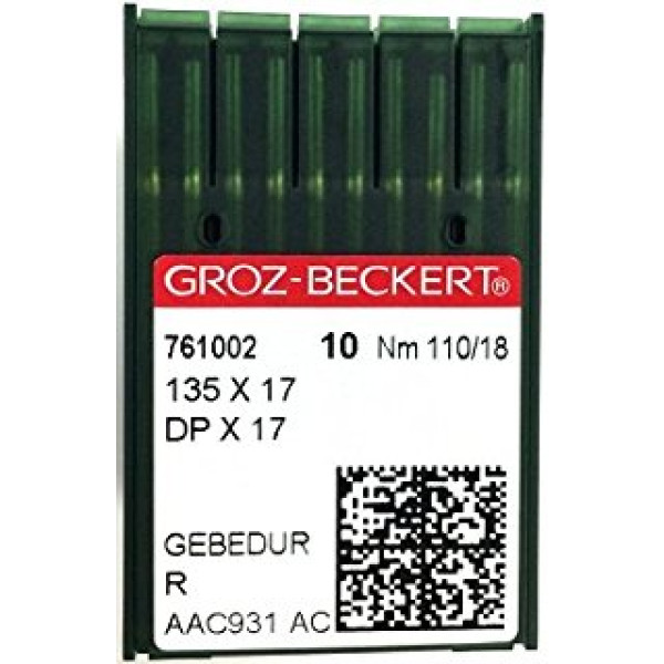 Голка Groz-Beckert 135x17, DPx17 GEBEDUR позолочена для важких машин 10 шт/уп
