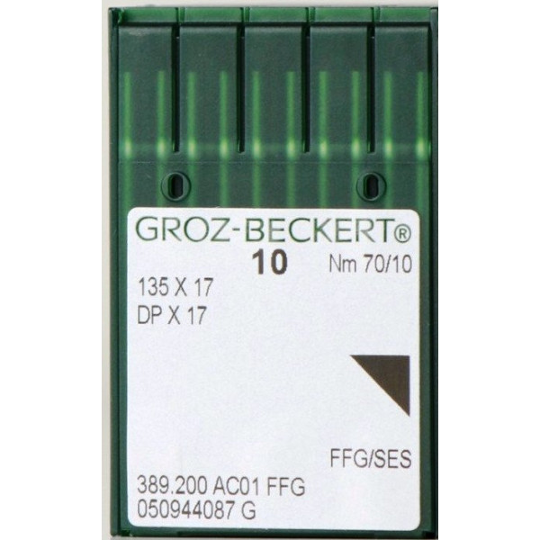 Игла Groz-Beckert 135x17, DPx17 FFG закругленная для тяжелых машин 10 шт/уп