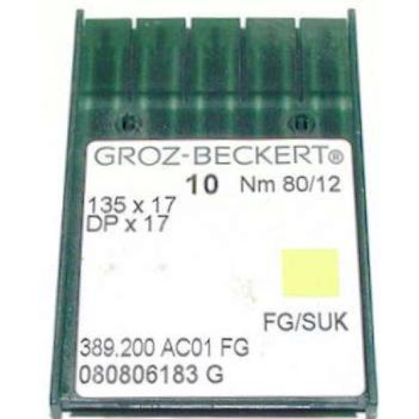 Игла Groz-Beckert 135x17, DPx17 FG средне закругленная для тяжелых машин 10 шт/уп
