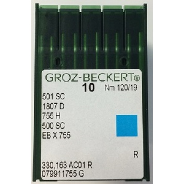 Голка Groz-Beckert 501SC, 1807D, 755H в упаковці 10 шт.