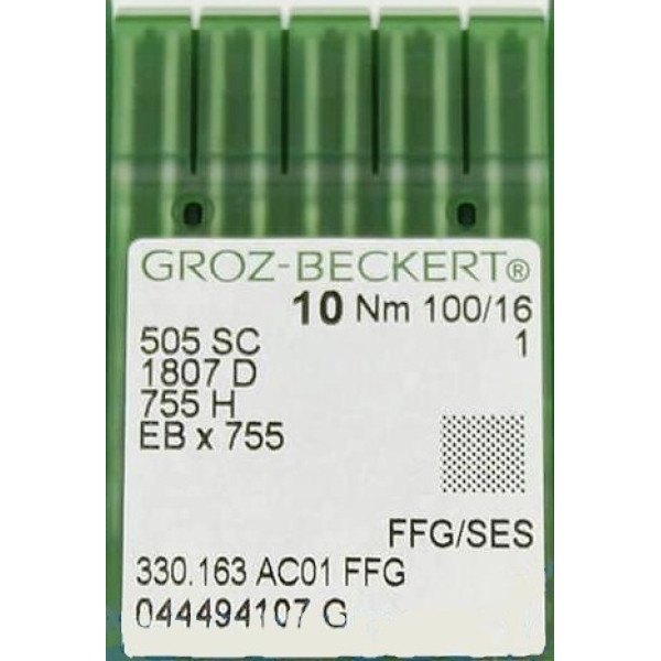 Голка Groz-Beckert 505SC, 1807D, 755H FFG № 80 в упаковці 10 шт.