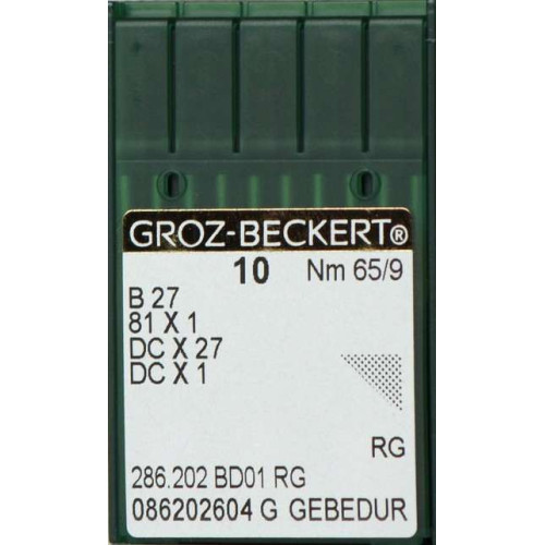 Голка Groz-Beckert B27, 81x1, DCx27 GEBEDUR оверлочна з позолотою 10 шт/уп