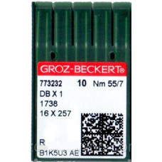 Голка Groz-Beckert DBx1, 1738, 16x257, 71x1 №55 з тонкою колбою 10 шт/уп