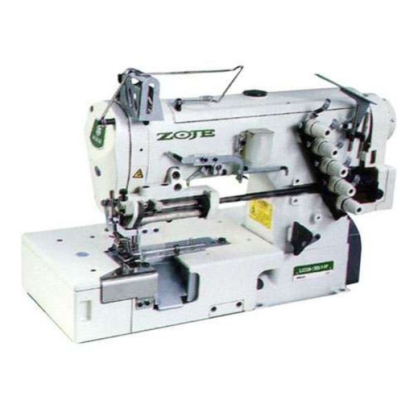 Zoje ZJ2539А-156S-1-VF Трьохголкова п'ятиниткова машина з плоскою платформою з пристроєм подачі еластичної тасьми